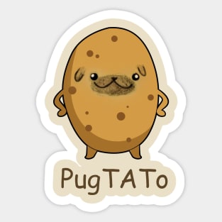 Pugtato Funny Pug Dog Sticker